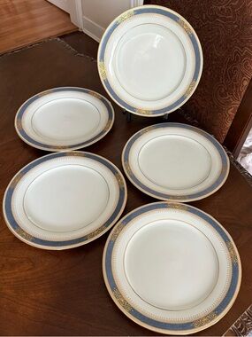 Set of 5 Vintage Noritake Japan Lamarre Pattern #6859 10.5” Dinner Plates